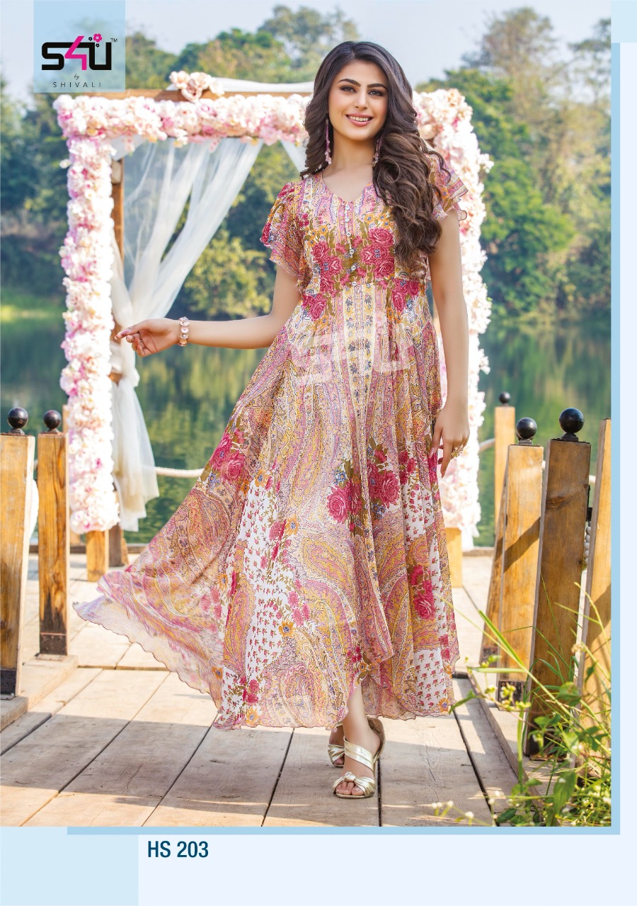 s4u hello spring chiffon astonishing kurti catalog