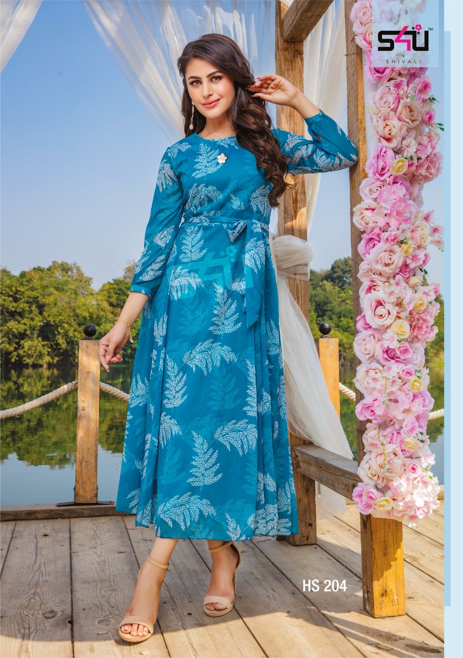 s4u hello spring chiffon astonishing kurti catalog