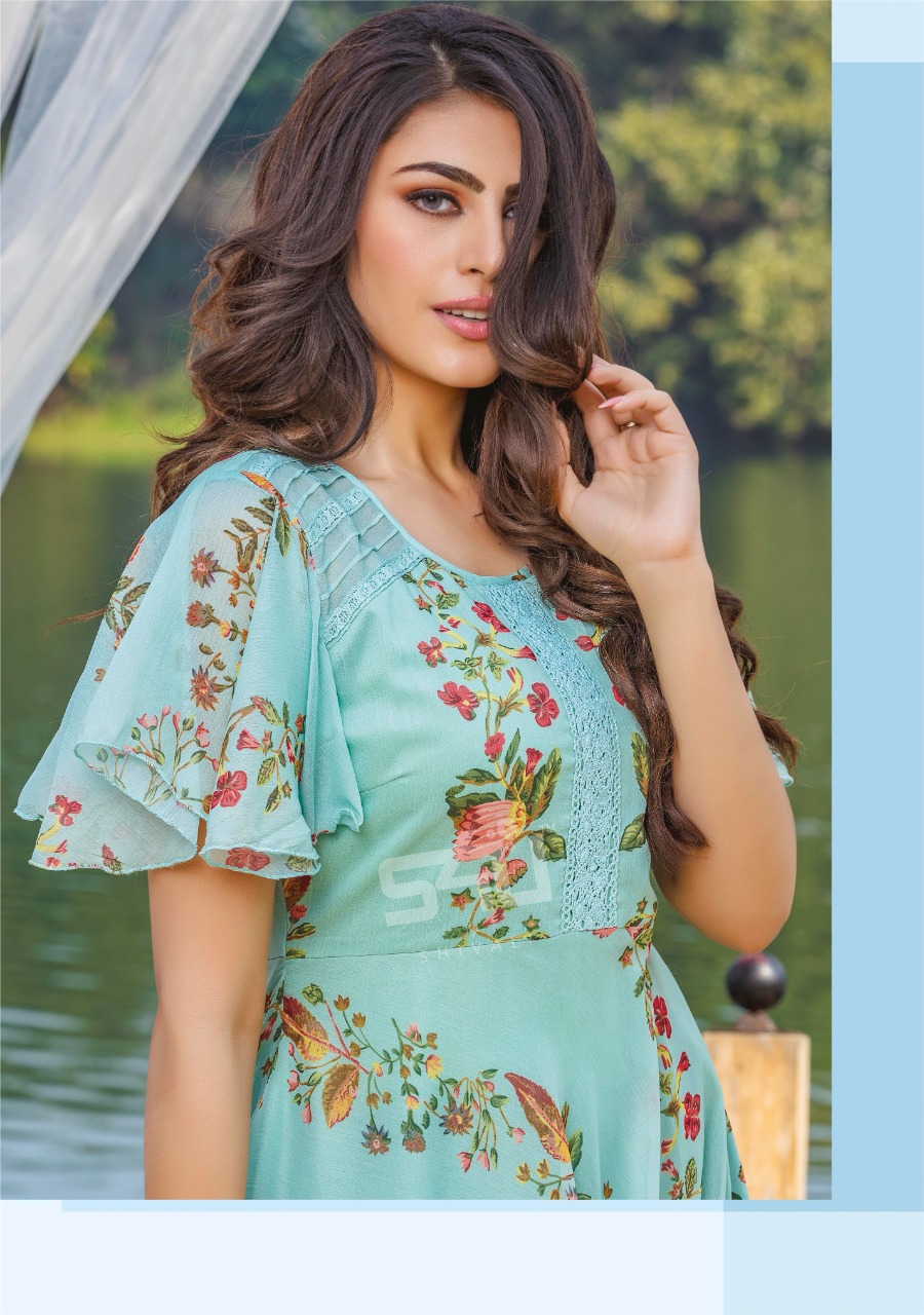 s4u hello spring chiffon astonishing kurti catalog