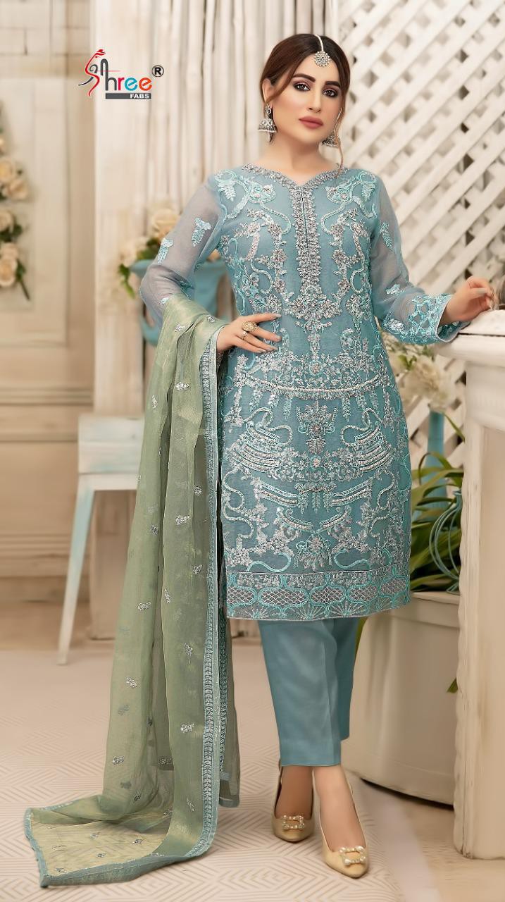 shree fabs  s 259 georgeete regal look salwar suit single