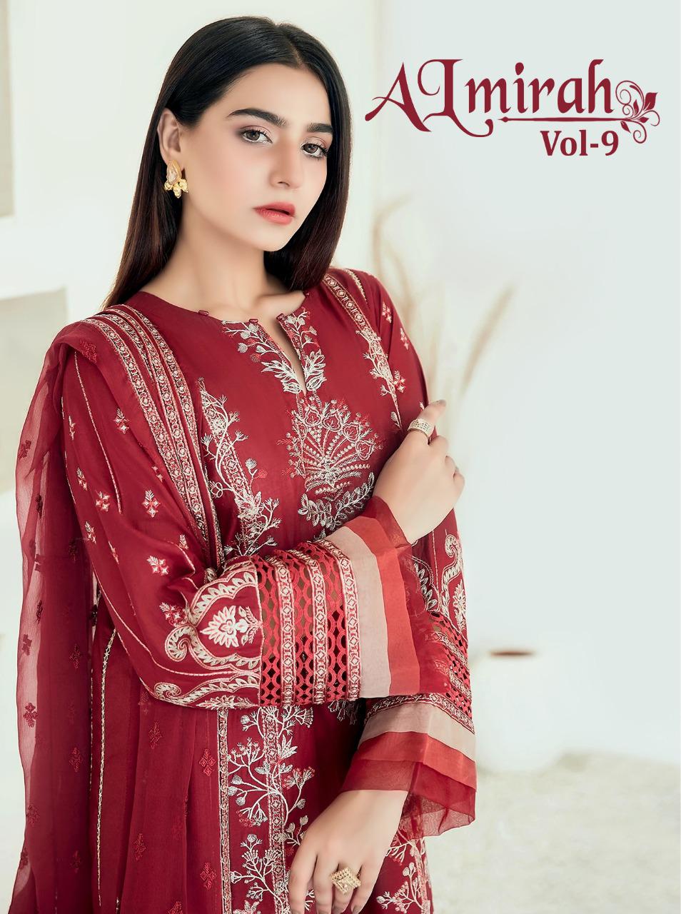 shree fab al mirah vol 9 pure lawn festive look  salwar suit catalog