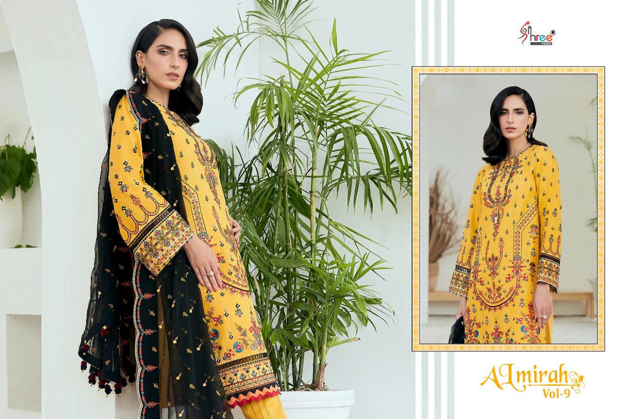 shree fab al mirah vol 9 pure lawn festive look  salwar suit catalog