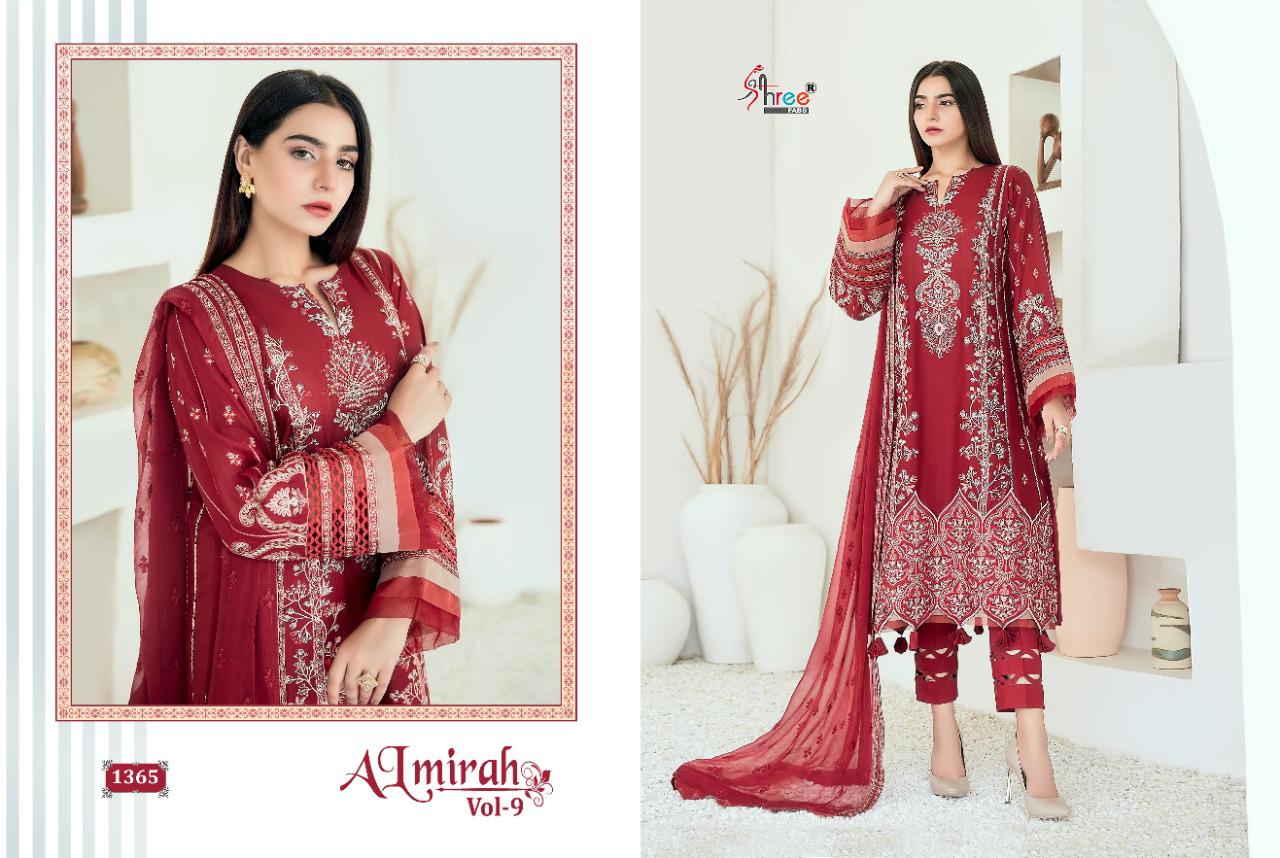 shree fab al mirah vol 9 pure lawn festive look  salwar suit catalog