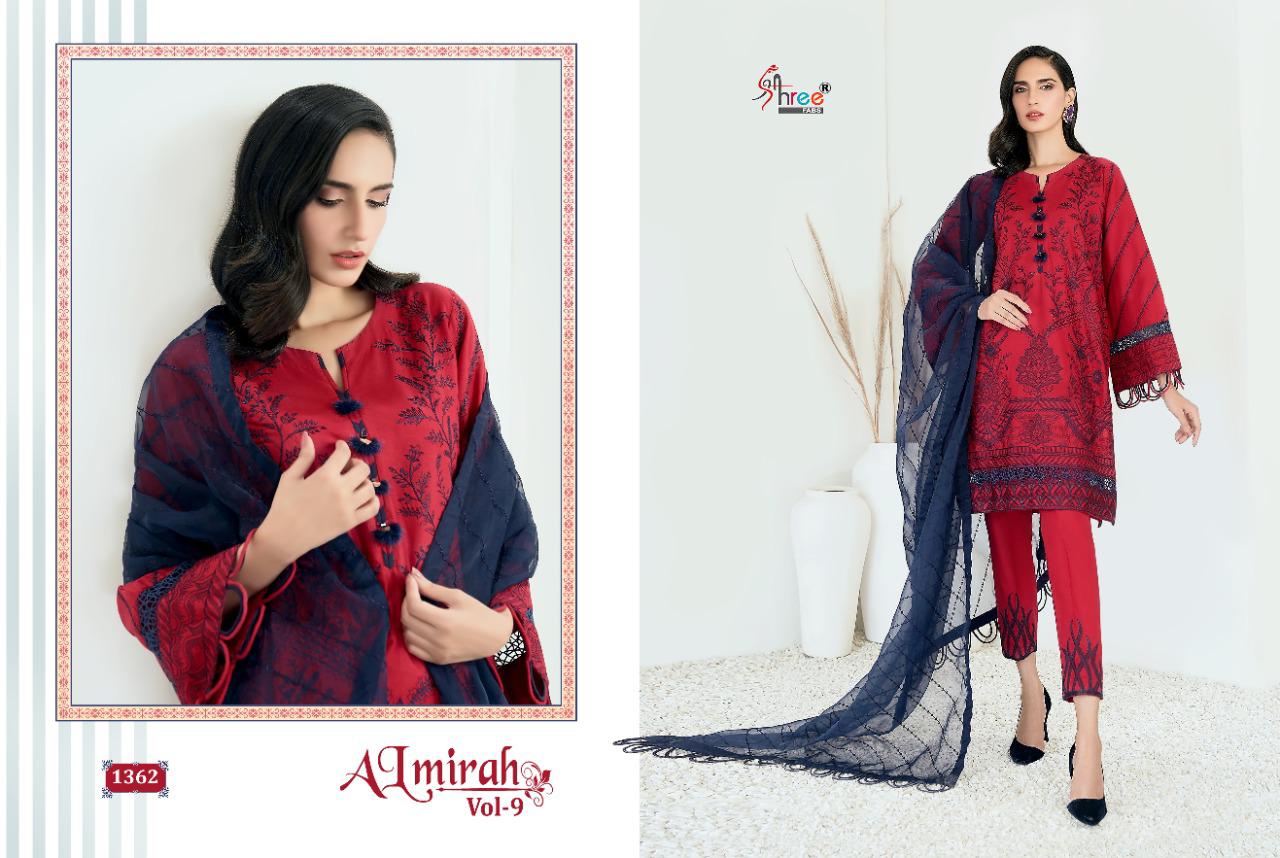 shree fab al mirah vol 9 pure lawn festive look  salwar suit catalog