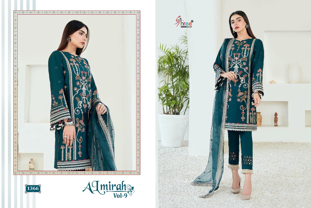 shree fab al mirah vol 9 pure lawn festive look  salwar suit catalog