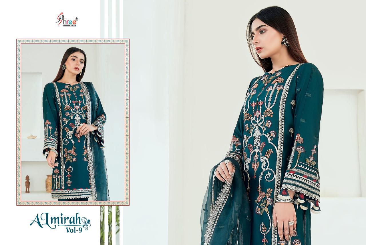 shree fab al mirah vol 9 pure lawn festive look  salwar suit catalog