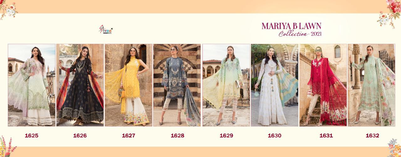 shree fab mariya b lawn collection 2021 exclusive colours and print siffon dupatta salwar suit catalog