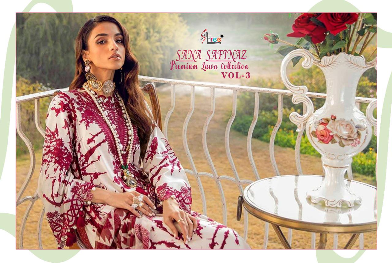 shree fab sana safinaz premium lawn collection vol 3 cotton salwar suit with cotton dupatta catalog