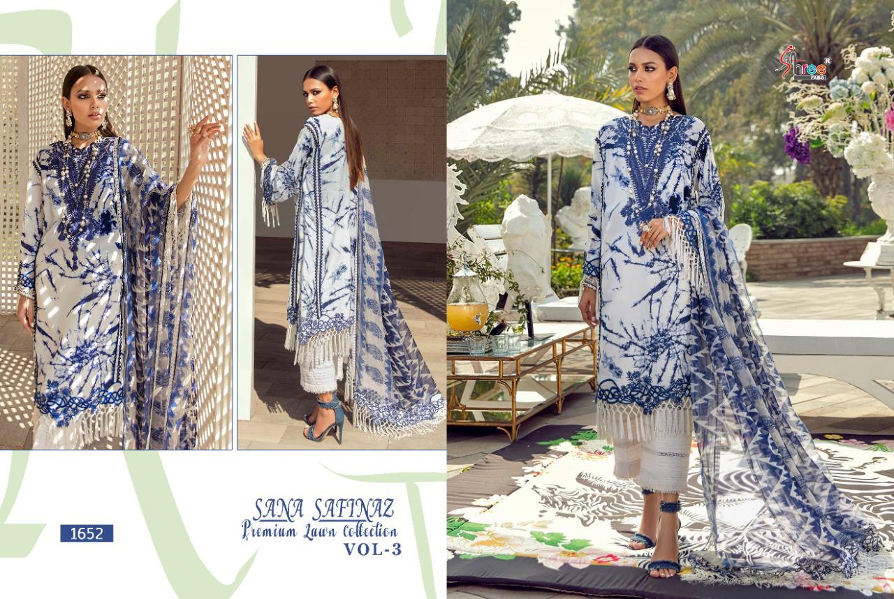 shree fab sana safinaz premium lawn collection vol 3 cotton salwar suit with cotton dupatta catalog