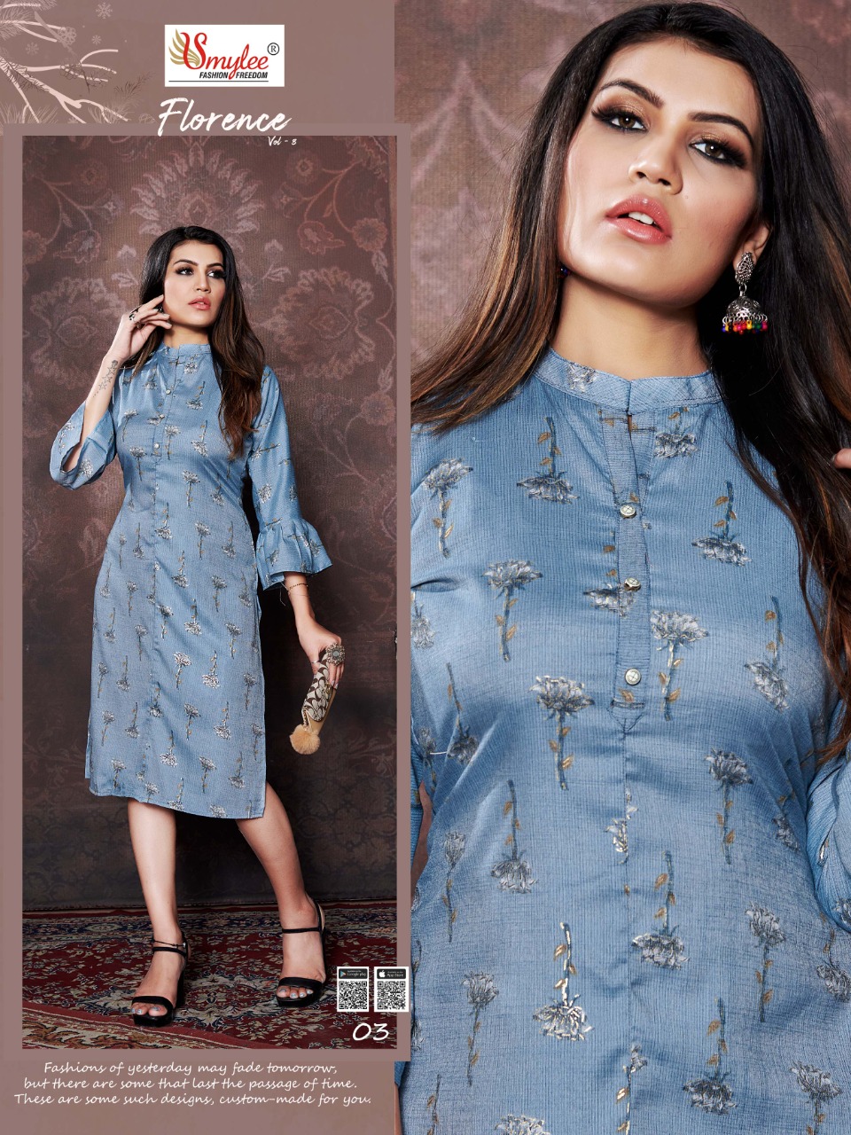 smylee florence vol 3 riyon classic trndy look kurti catalog