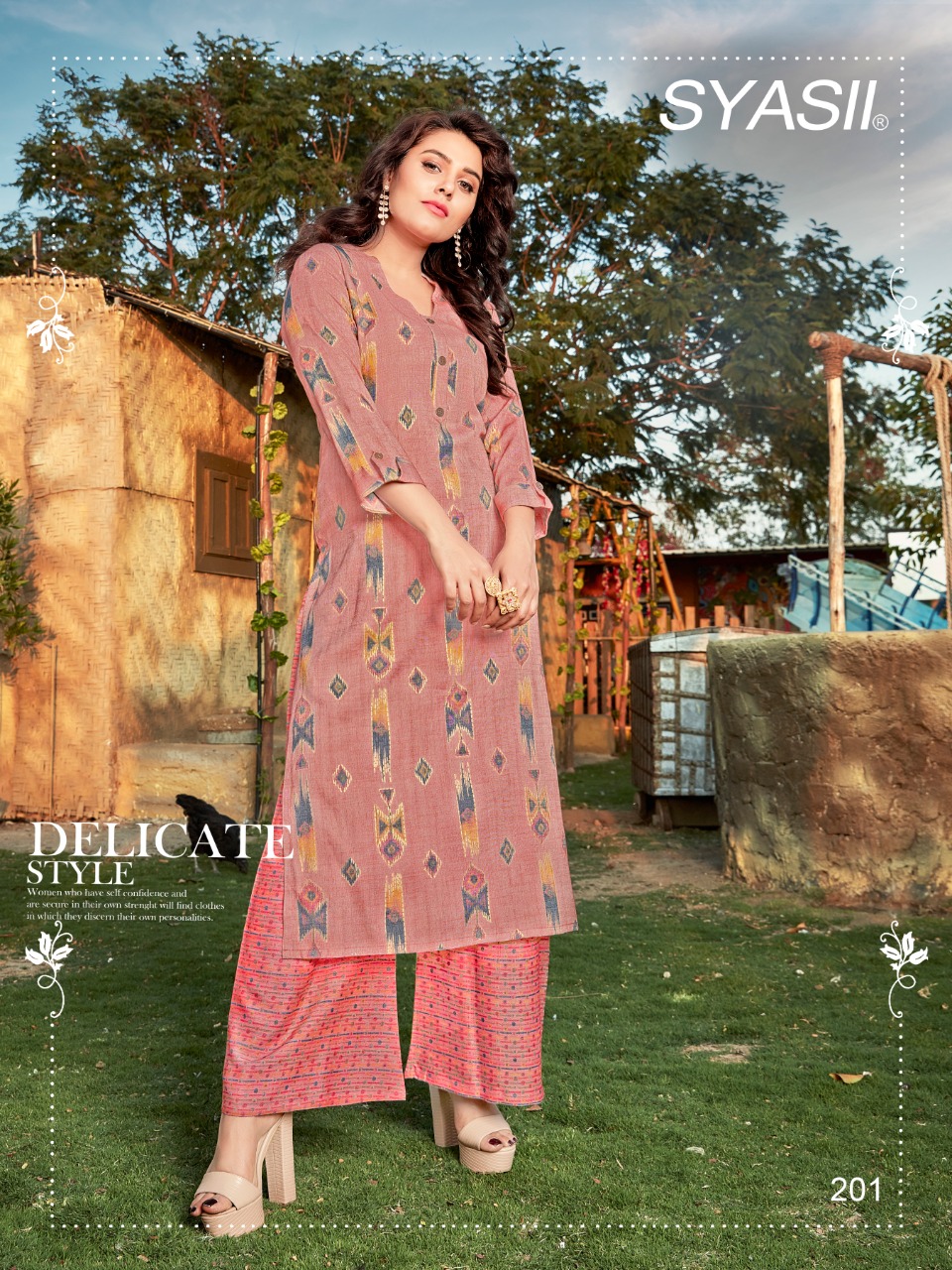 syasii culture vol 2 Capsule Rayon exclusive Foil Print kurti with plazzo catalog