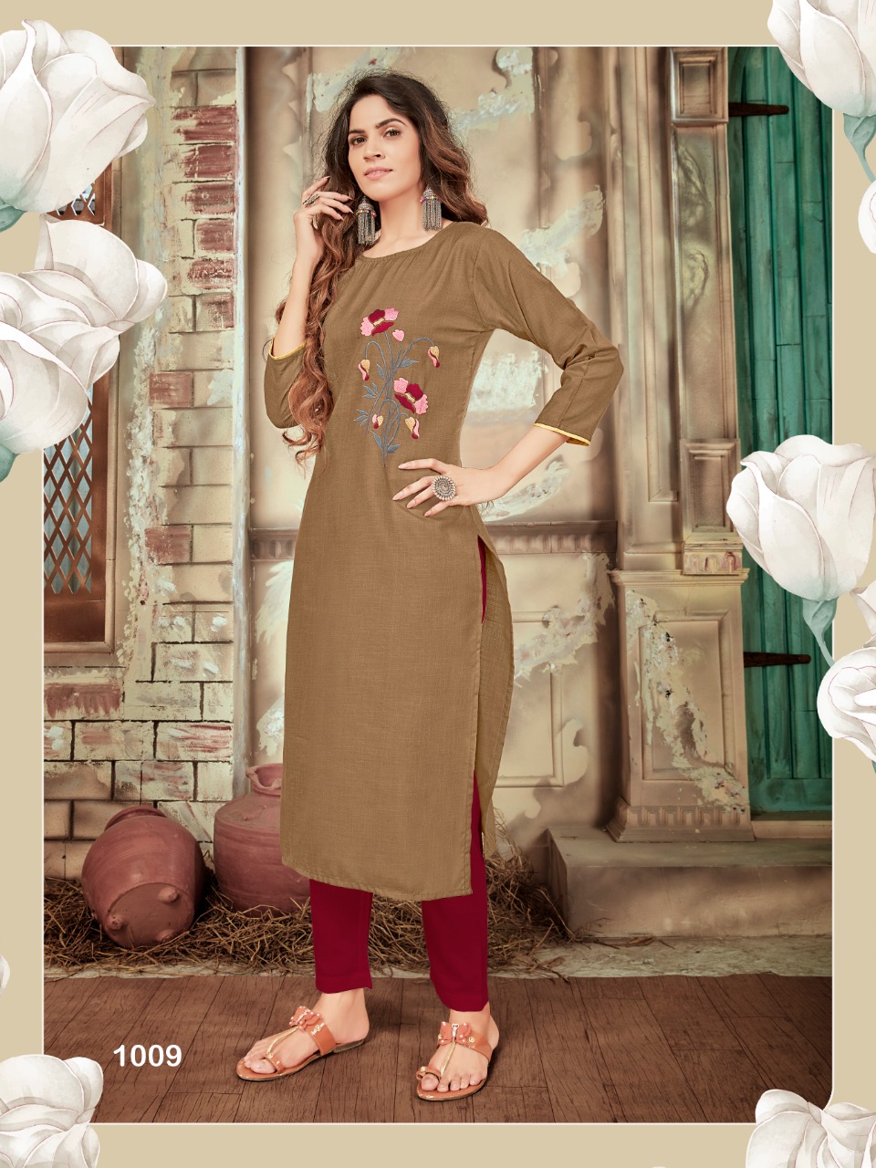 syasii light cotton decent look kurti catlog