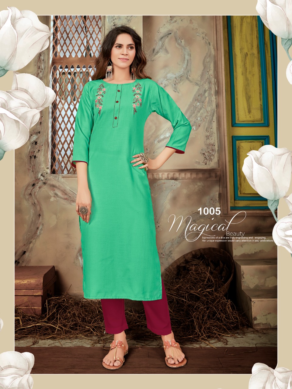 syasii light cotton decent look kurti catlog