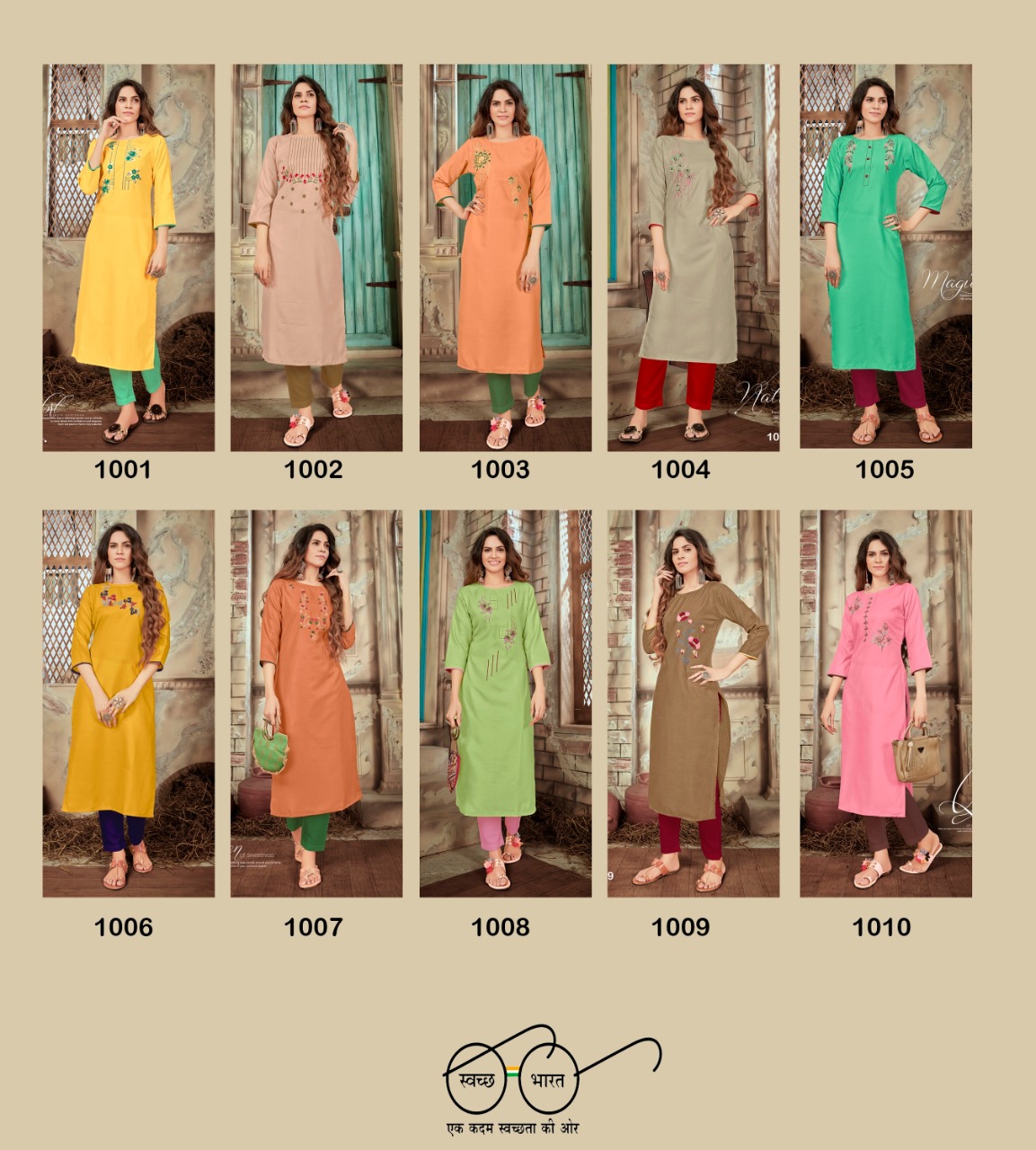 syasii light cotton decent look kurti catlog