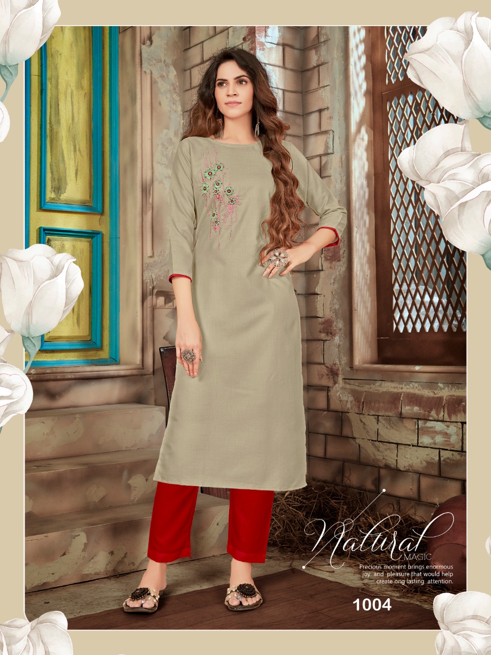 syasii light cotton decent look kurti catlog