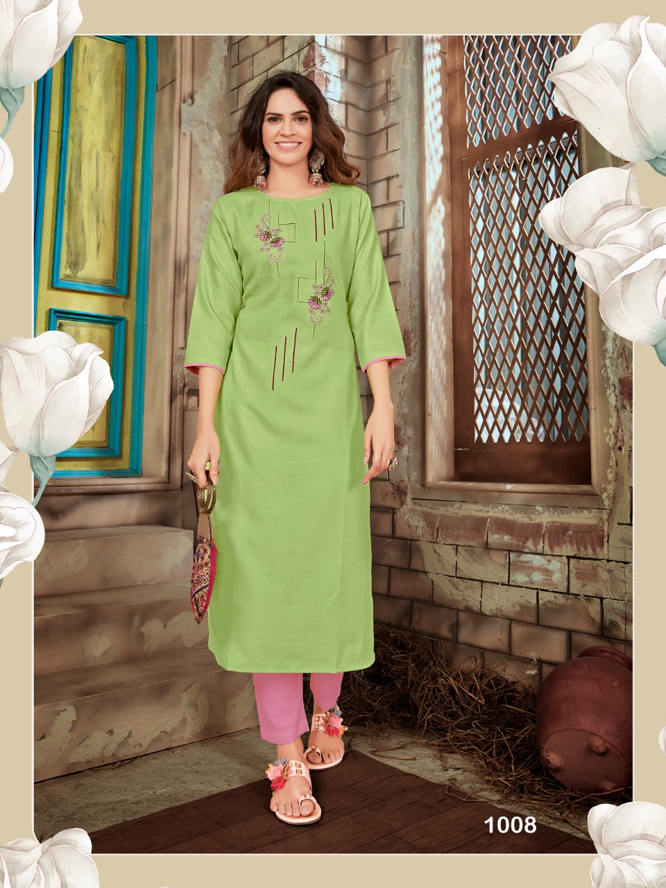 syasii light cotton decent look kurti catlog