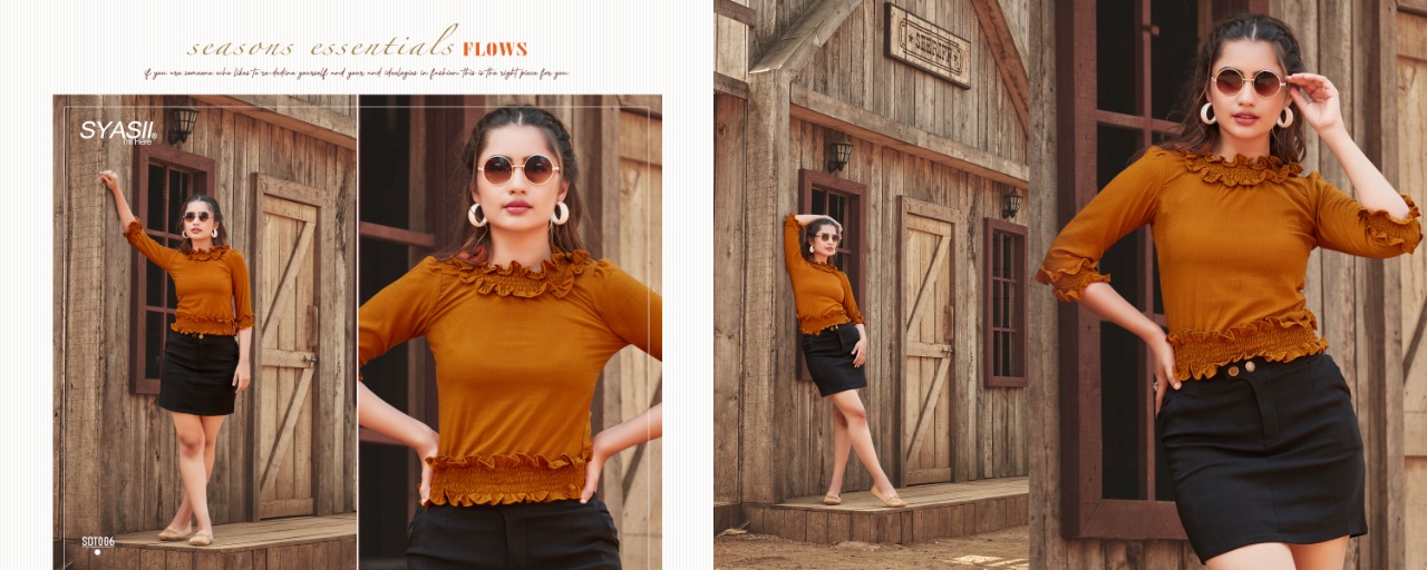 syasii sumeer Beauty viscose western style tops catalog