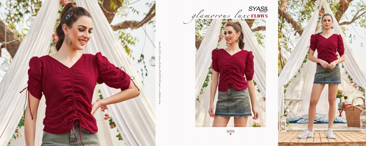 syasii sumeer Beauty viscose western style tops catalog