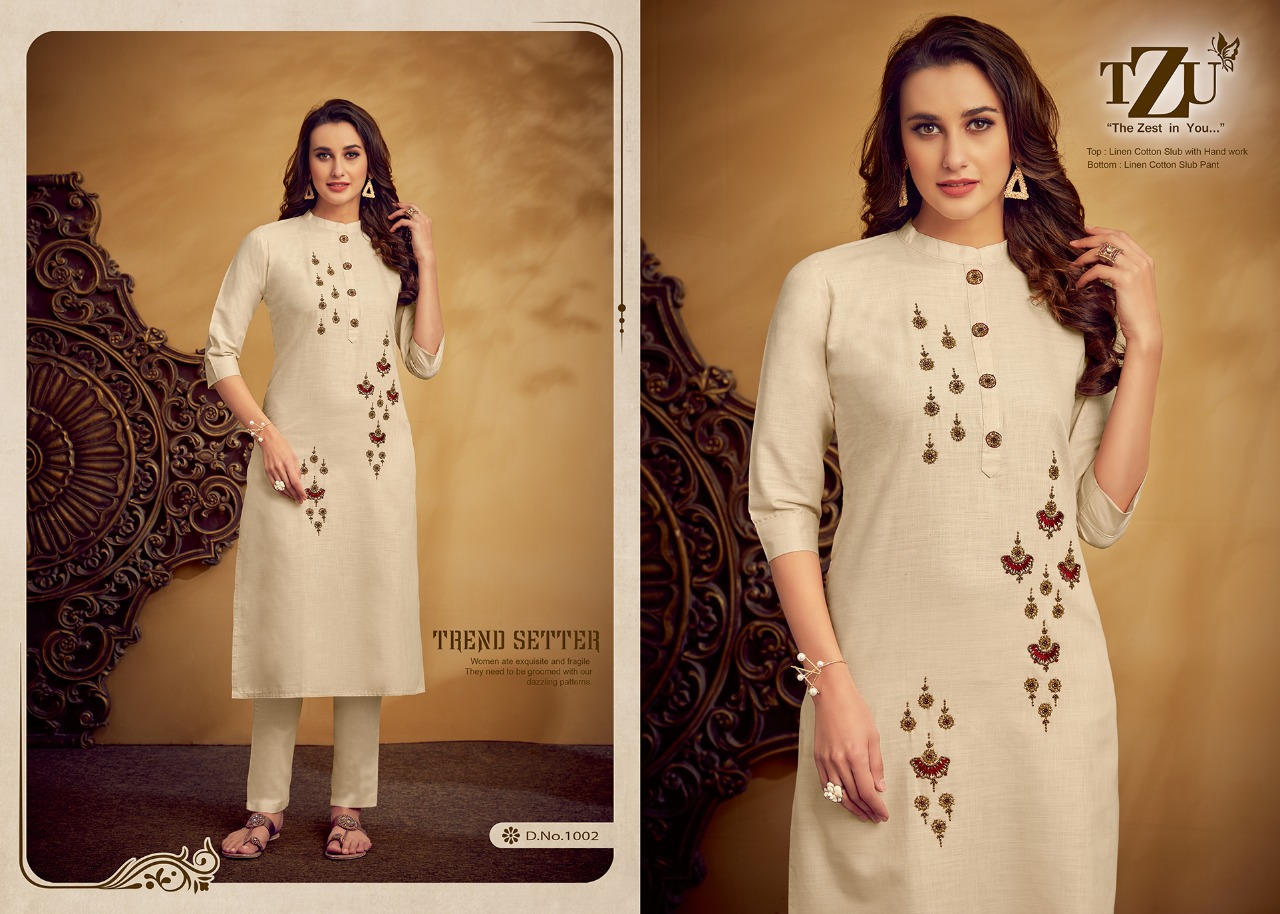 tzu amaya cotton authentic fabrik kurti with bottom catalog