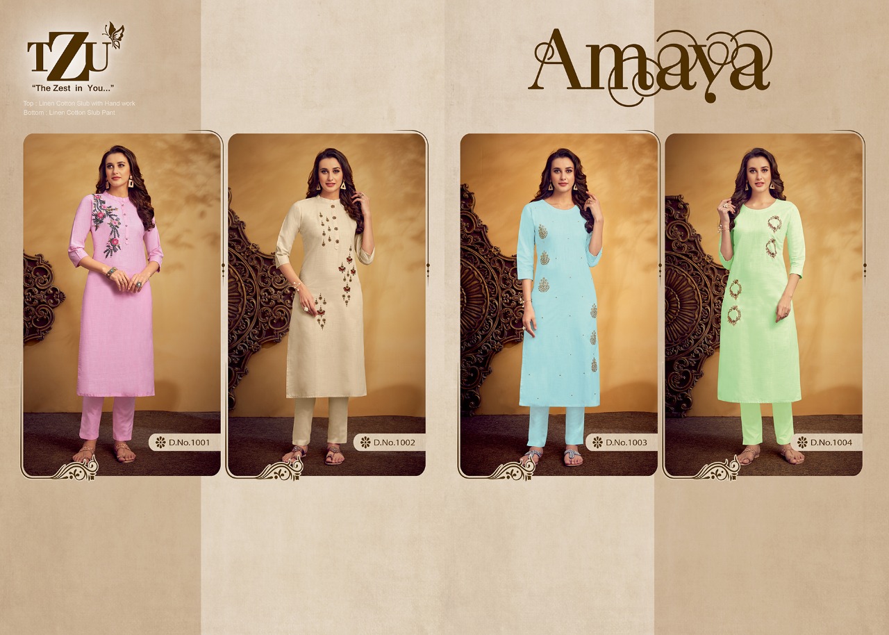 tzu amaya cotton authentic fabrik kurti with bottom catalog