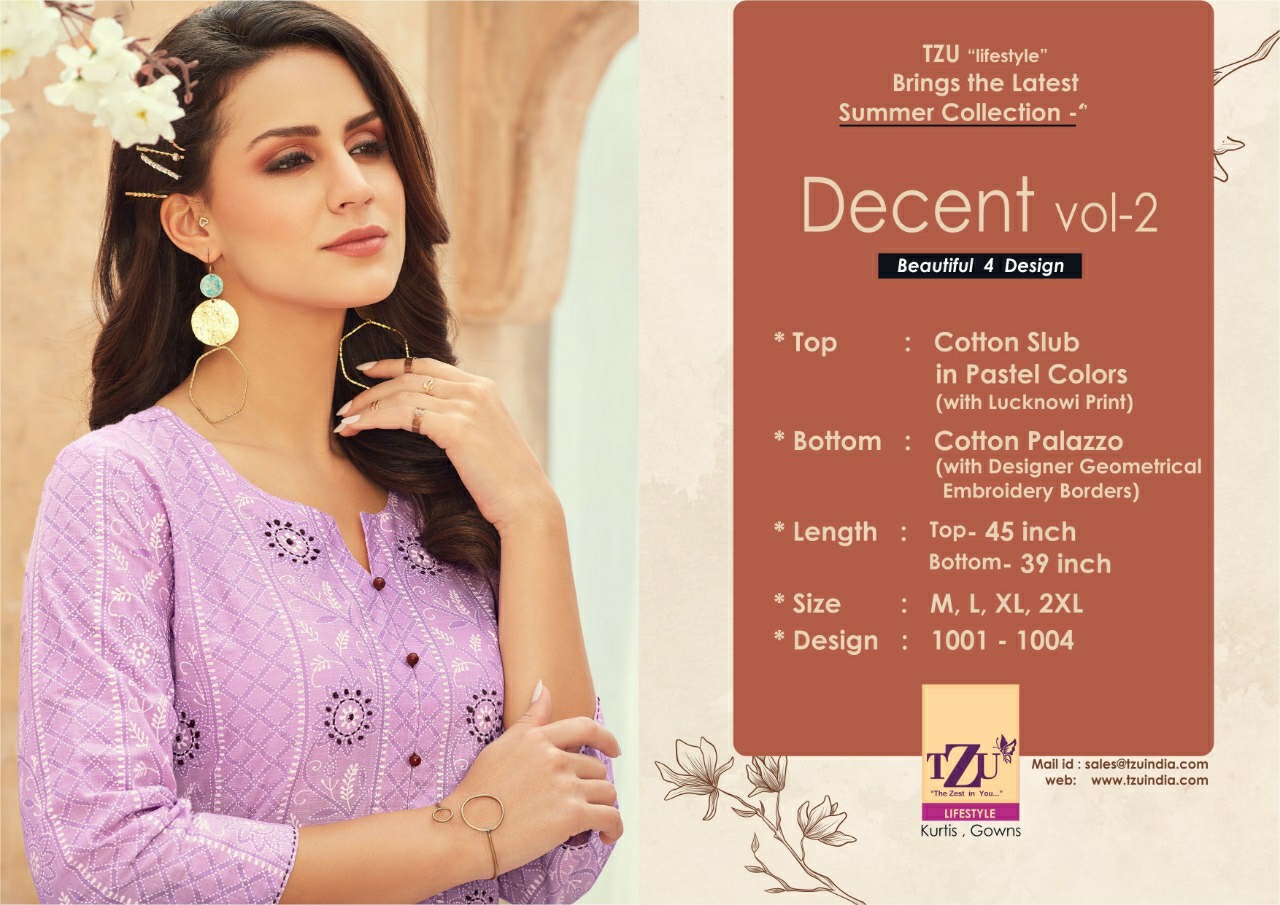 tzu decent vol 2 cotton modern look kurta with pant catalog