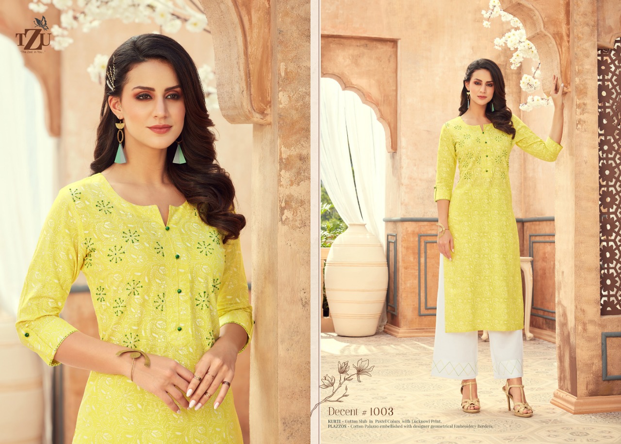 tzu decent vol 2 cotton modern look kurta with pant catalog