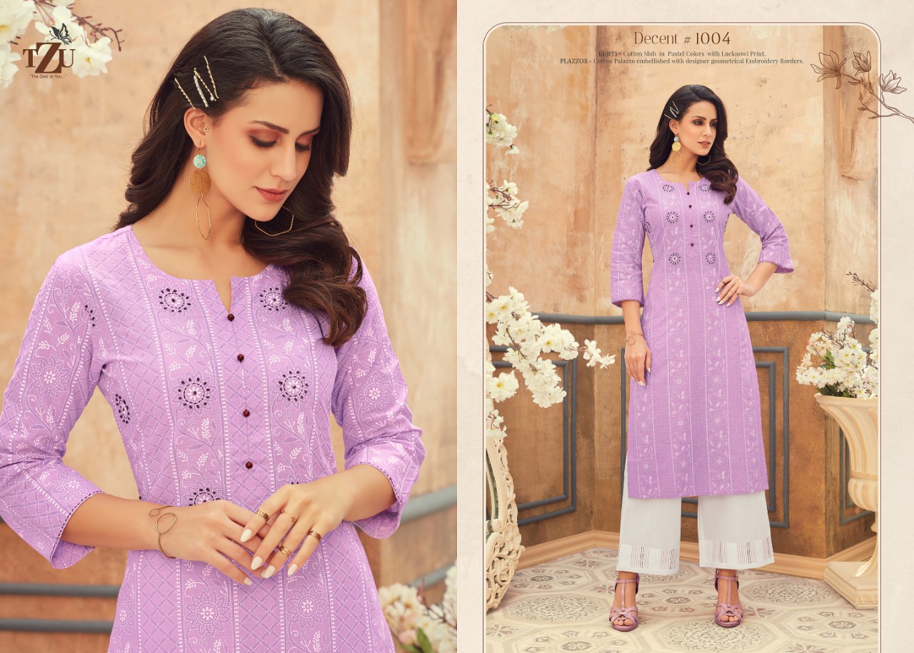 tzu decent vol 2 cotton modern look kurta with pant catalog