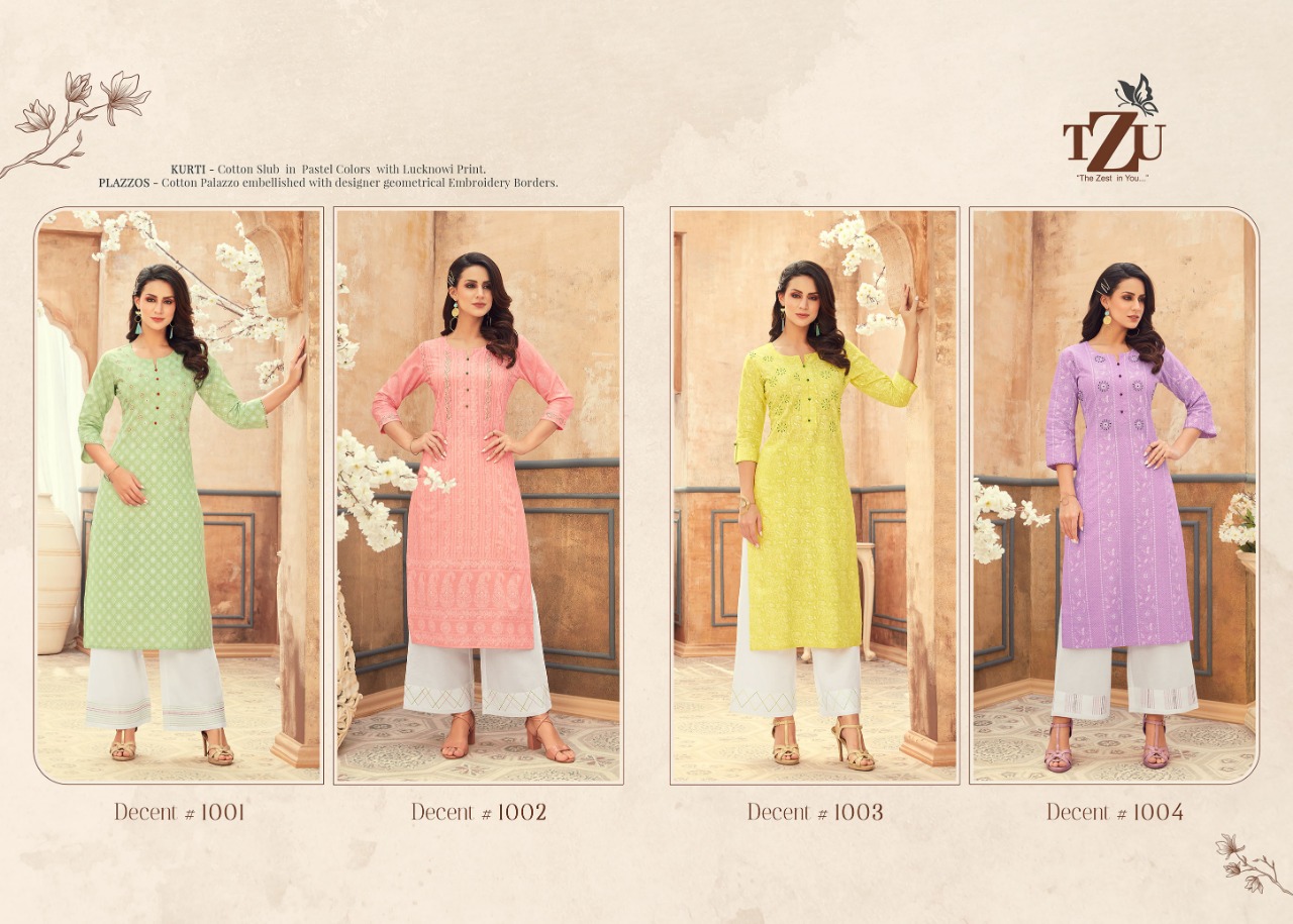 tzu decent vol 2 cotton modern look kurta with pant catalog