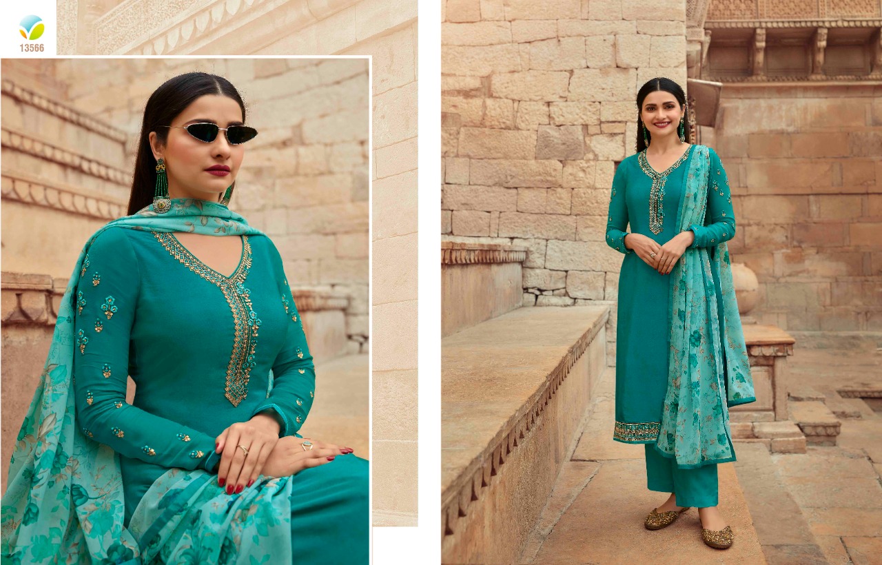 vinay fashion silkina crepe decent look salwar suit catalog