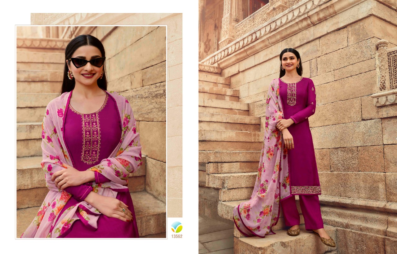 vinay fashion silkina crepe decent look salwar suit catalog