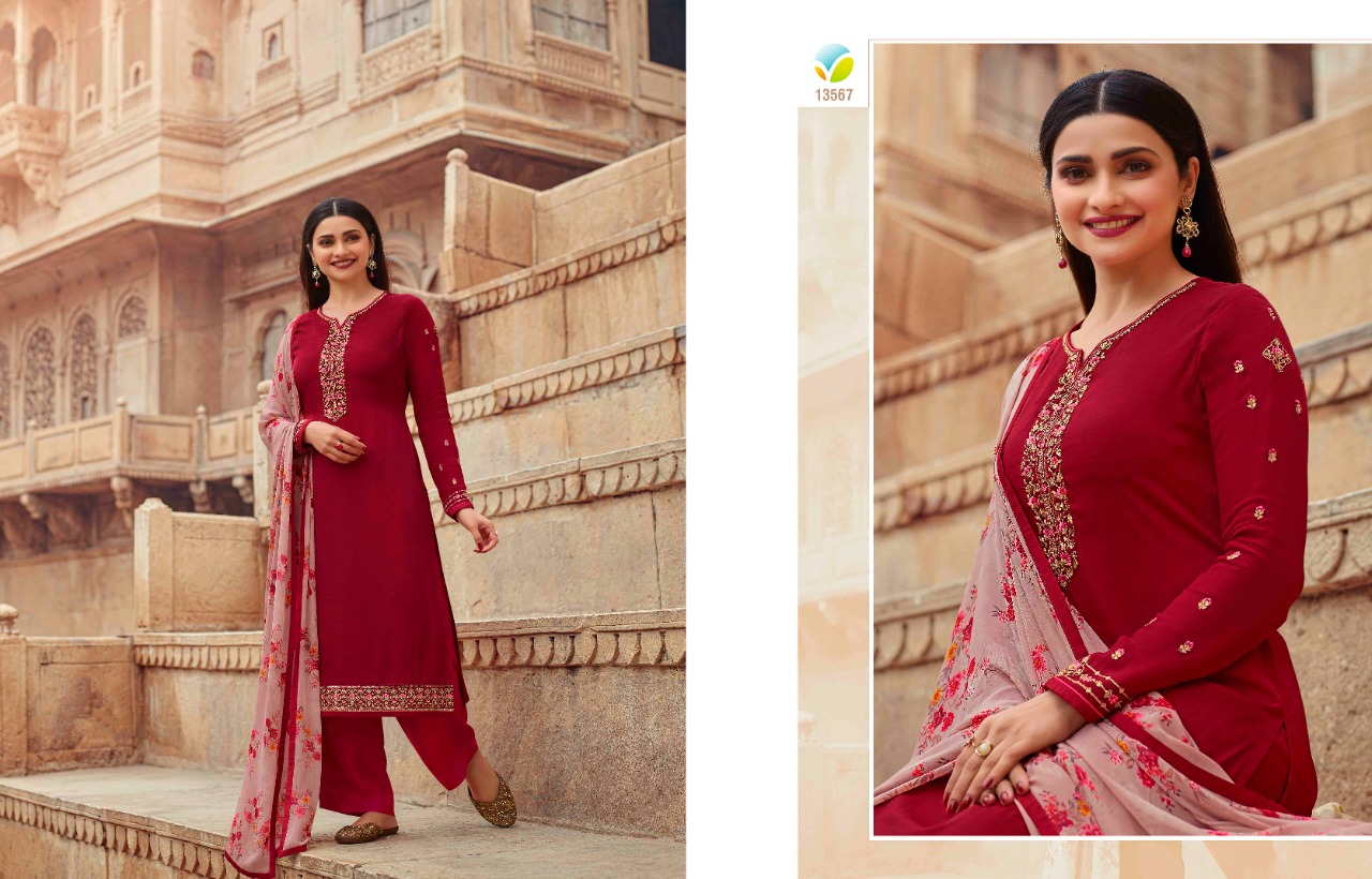 vinay fashion silkina crepe decent look salwar suit catalog