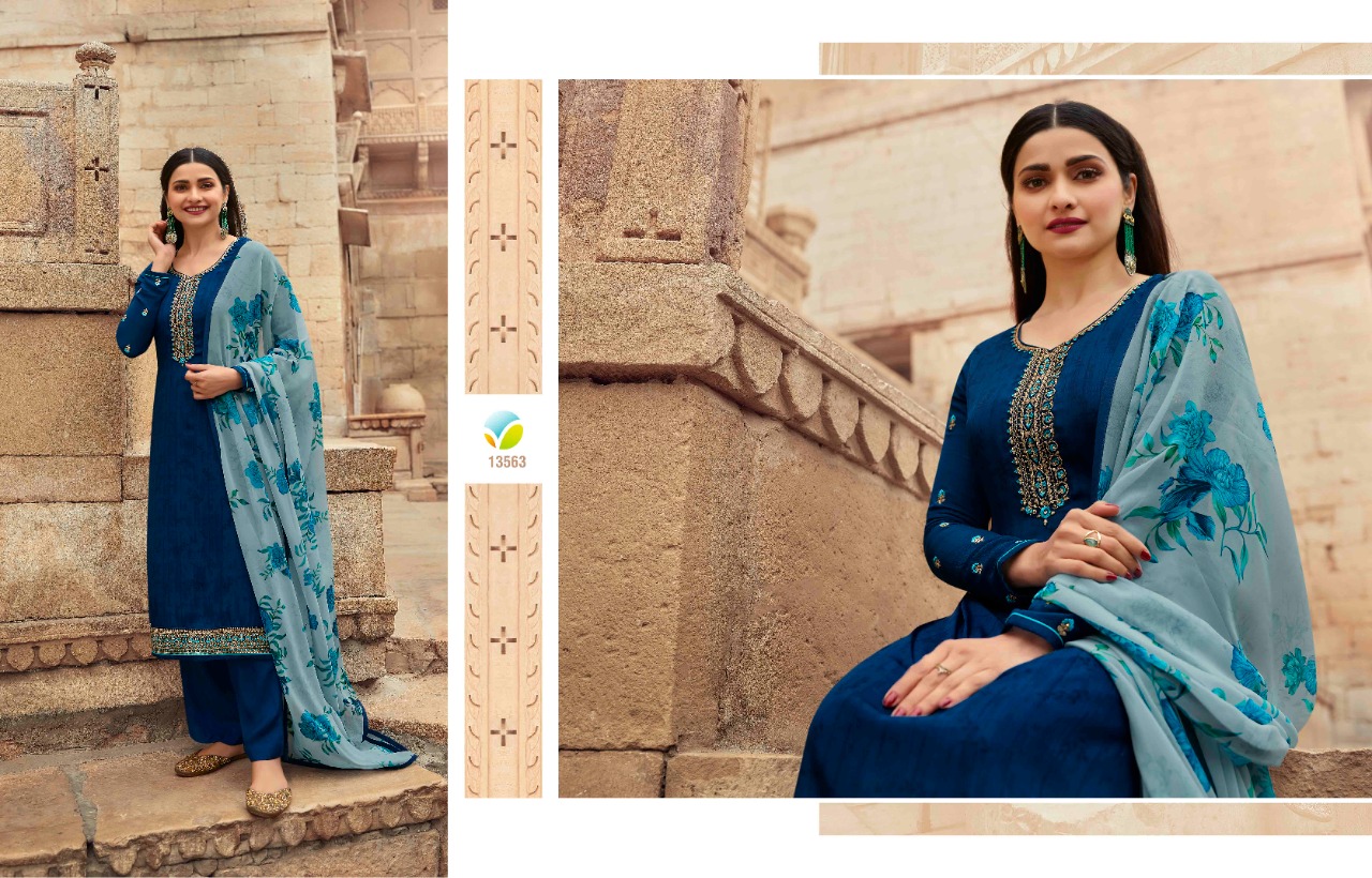 vinay fashion silkina crepe decent look salwar suit catalog