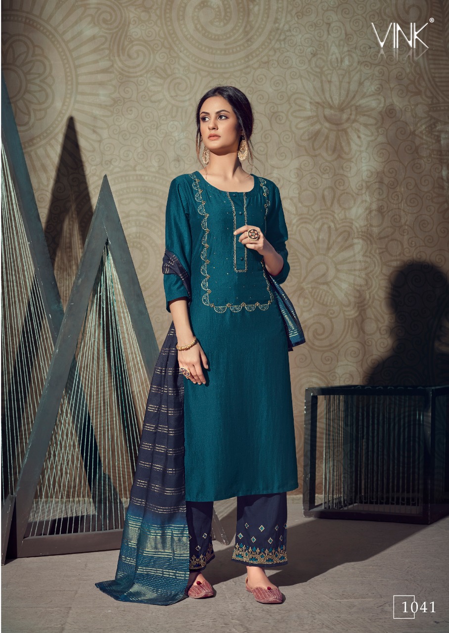 vink legacy vicose innovative style kurti dupatta with plazzo catalog