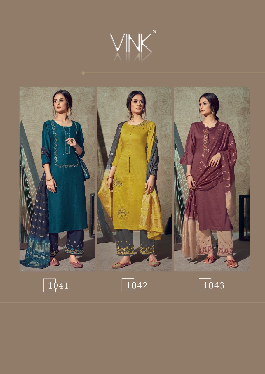 vink legacy vicose innovative style kurti dupatta with plazzo catalog