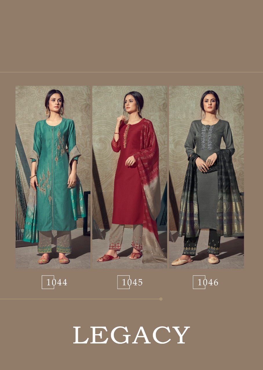 vink legacy vicose innovative style kurti dupatta with plazzo catalog