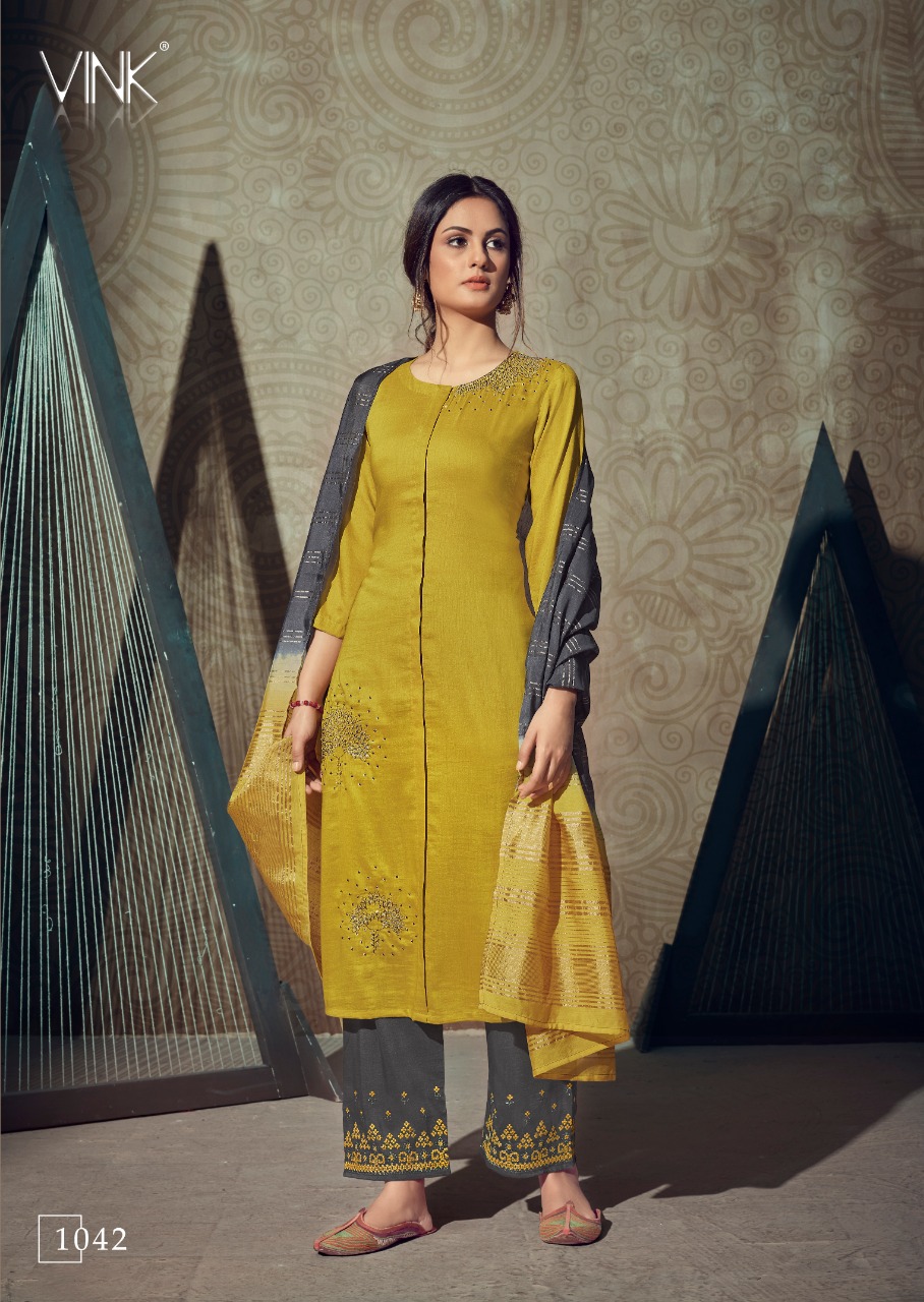 vink legacy vicose innovative style kurti dupatta with plazzo catalog