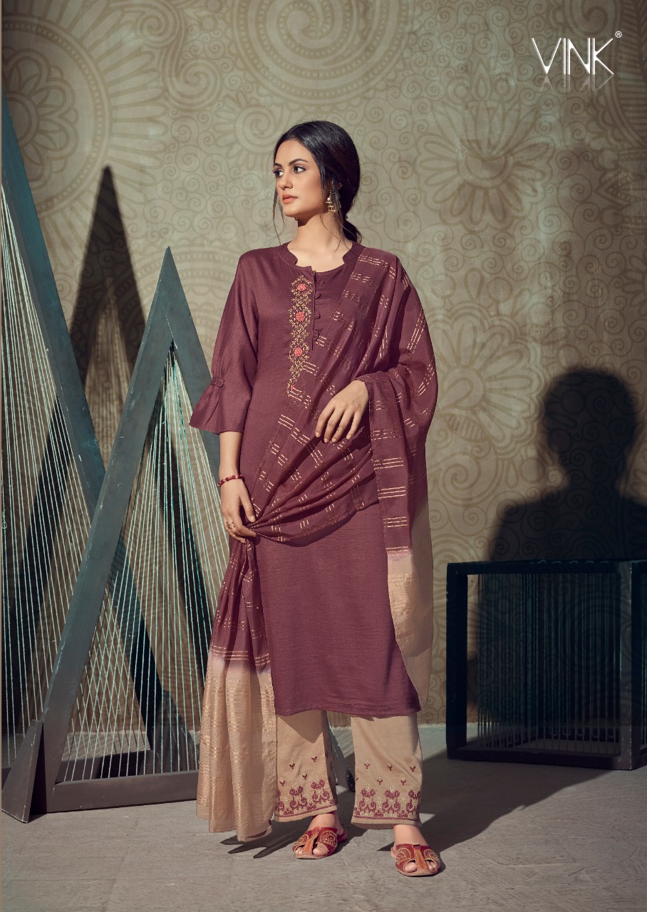 vink legacy vicose innovative style kurti dupatta with plazzo catalog