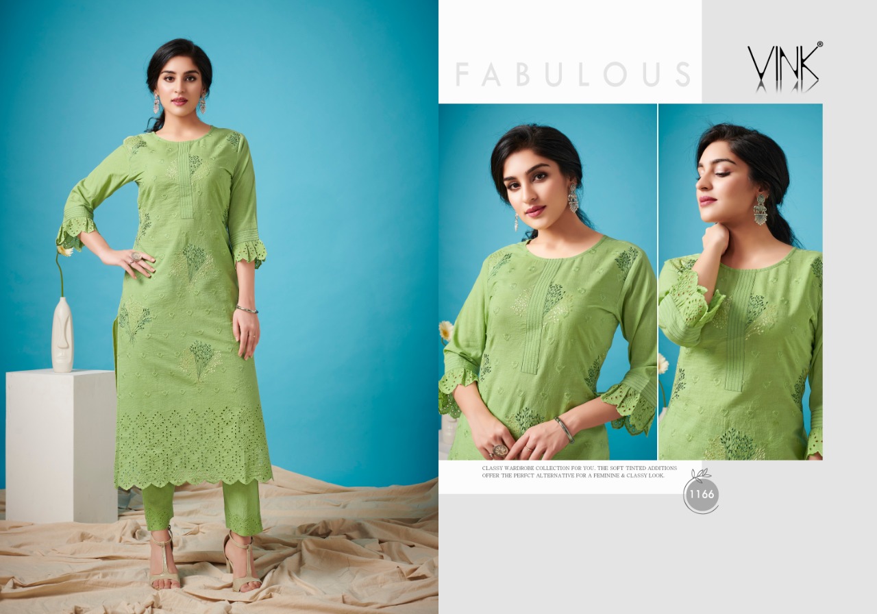 vink petals cotton  elegant kurti with pant catalog