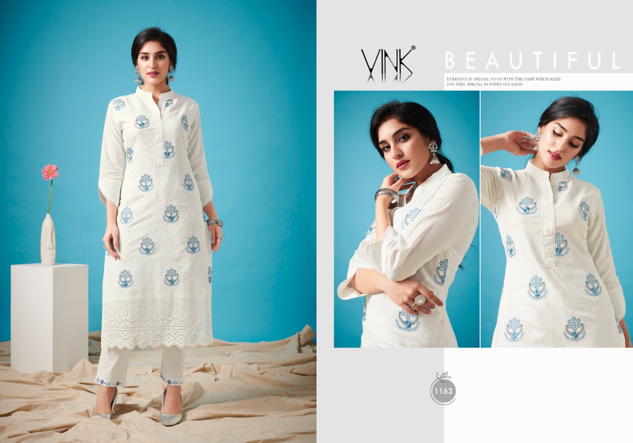 vink petals cotton  elegant kurti with pant catalog