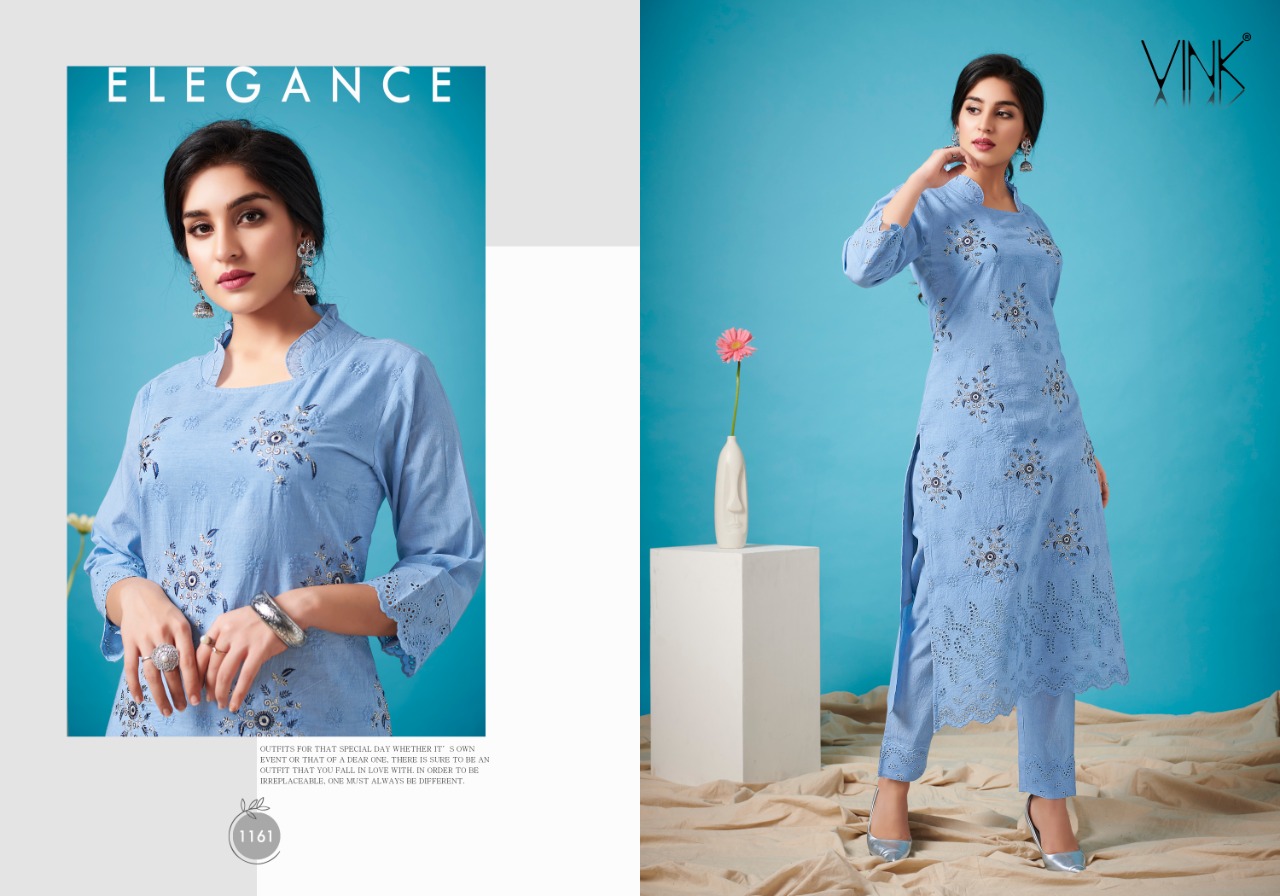 vink petals cotton  elegant kurti with pant catalog