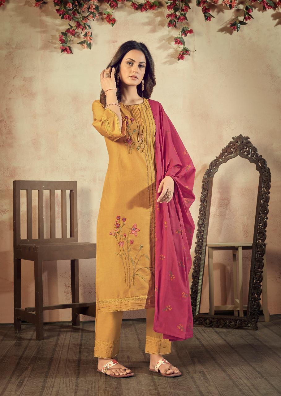 vink plum cotton innovative style kurti dupatta with pant catalog