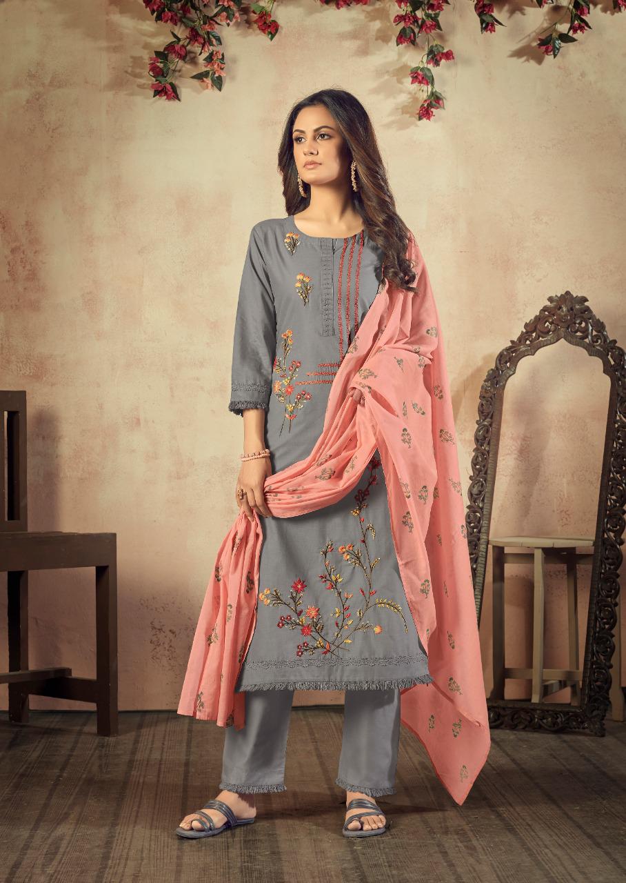 vink plum cotton innovative style kurti dupatta with pant catalog