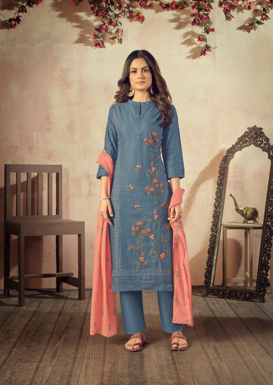 vink plum cotton innovative style kurti dupatta with pant catalog