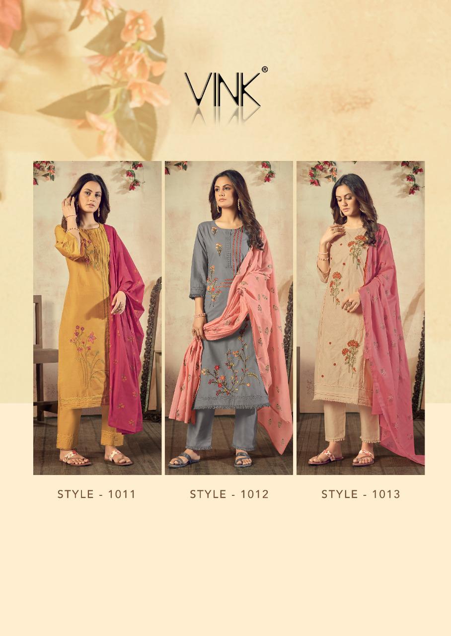 vink plum cotton innovative style kurti dupatta with pant catalog