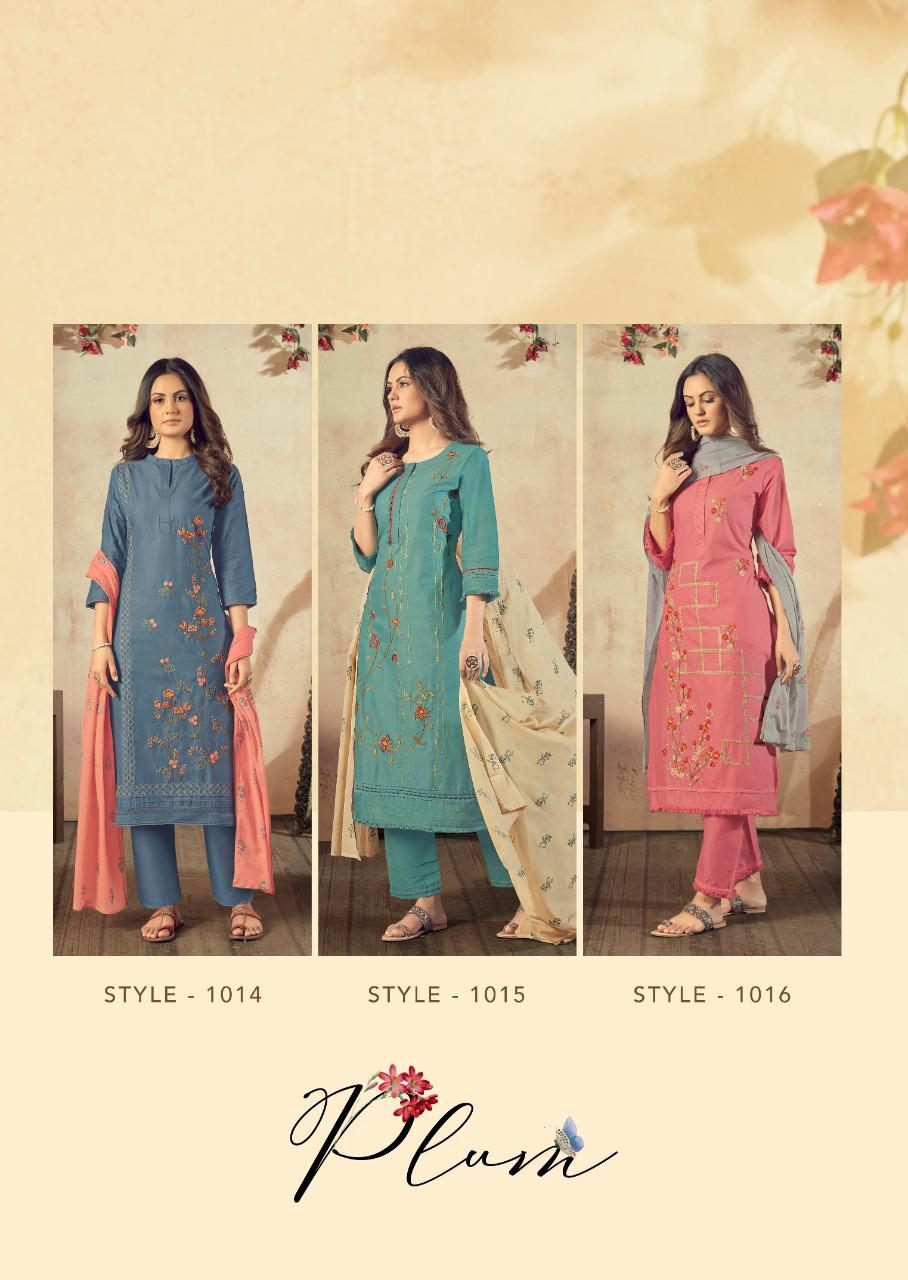 vink plum cotton innovative style kurti dupatta with pant catalog