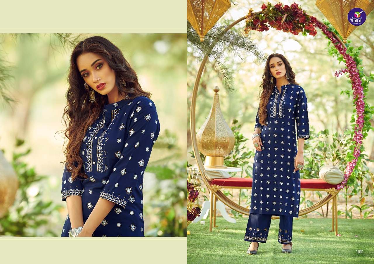 vitara fashion marvel reyon innovative style kurti  with pant catalog