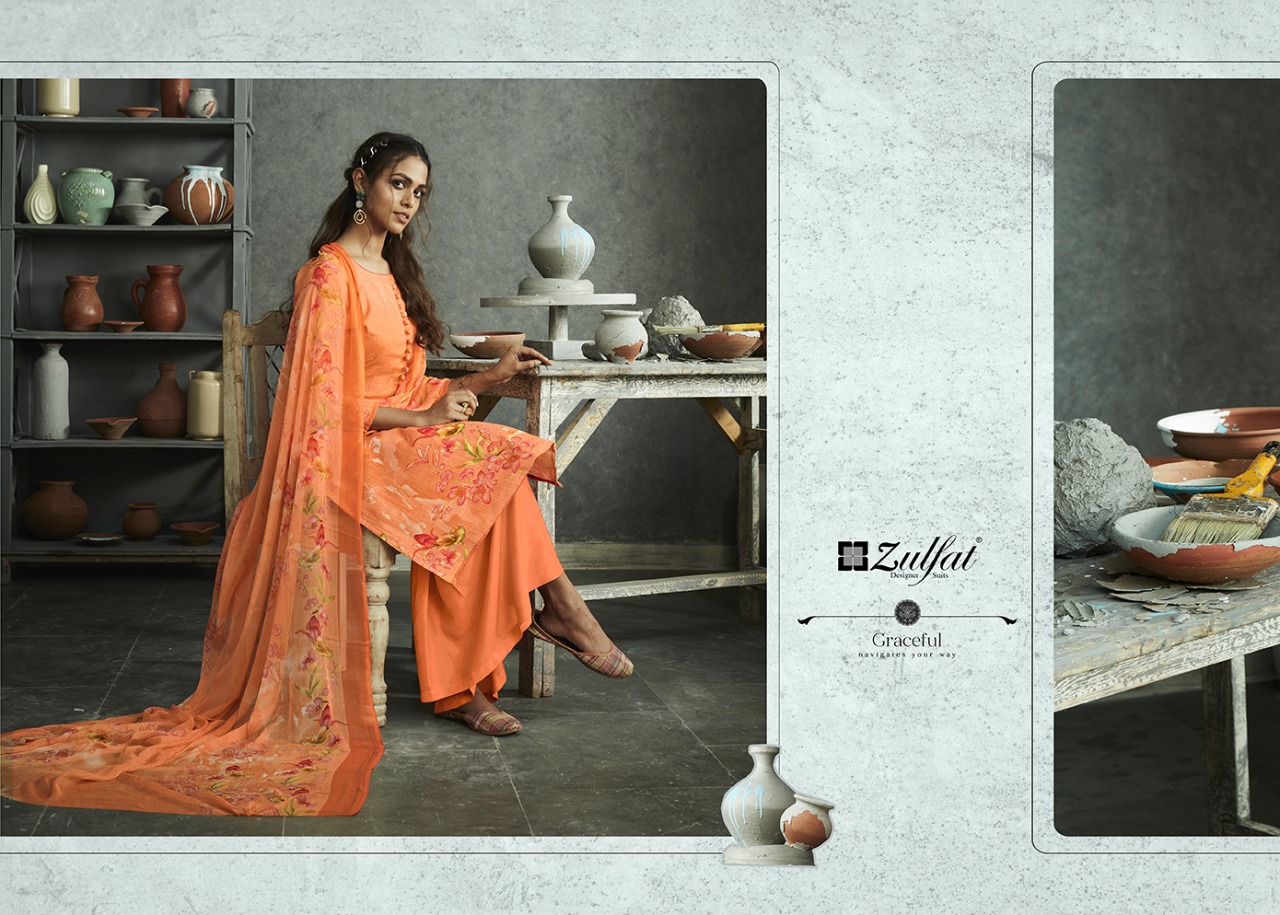 zulfat designer gulmohar cotton ecclusive print salwar suit catalog