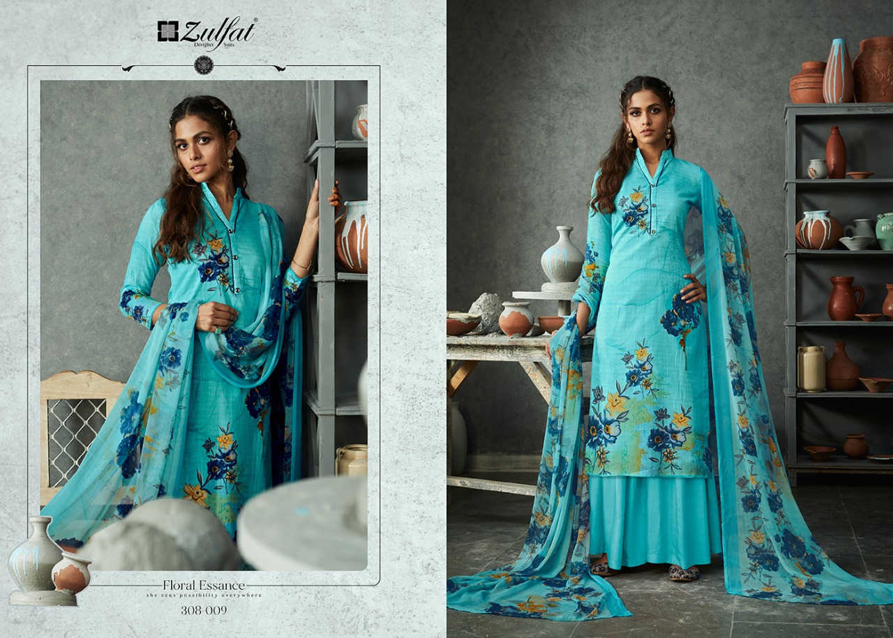 zulfat designer gulmohar cotton ecclusive print salwar suit catalog