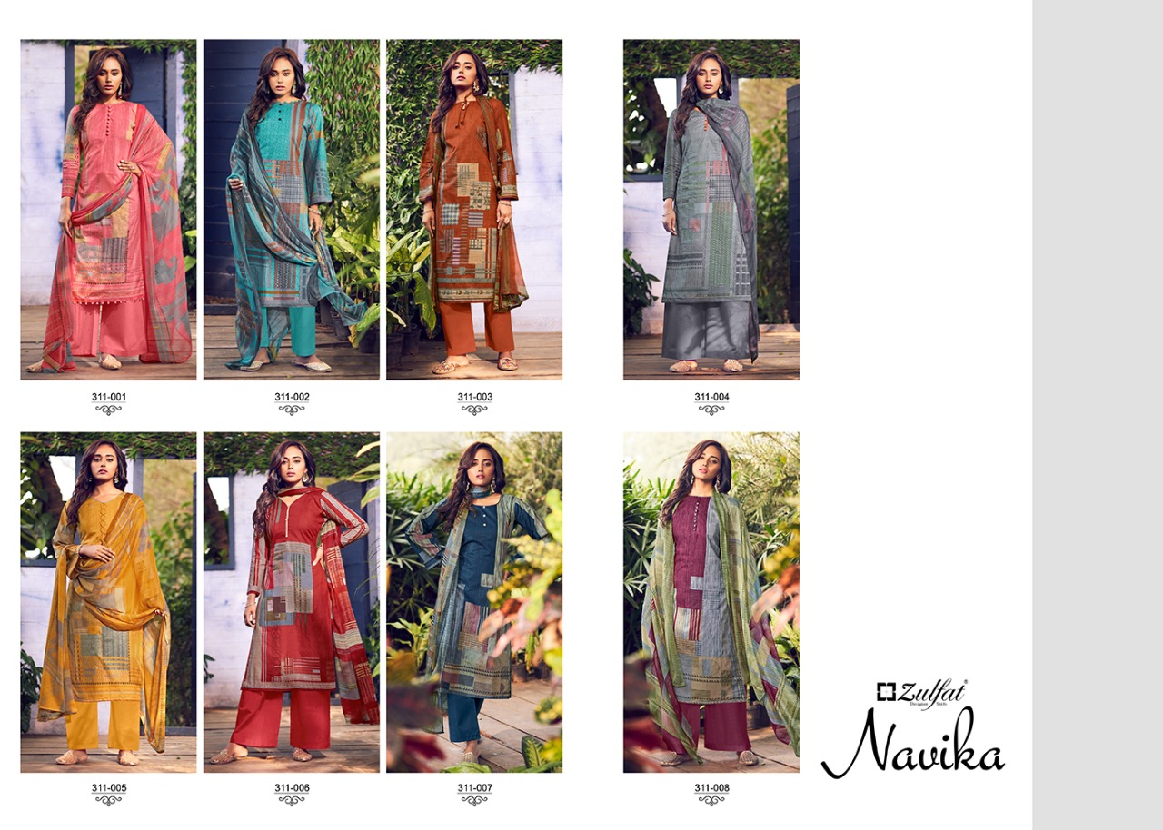 zulfat designer suits navika cotton exclusive print salwar suit catalog