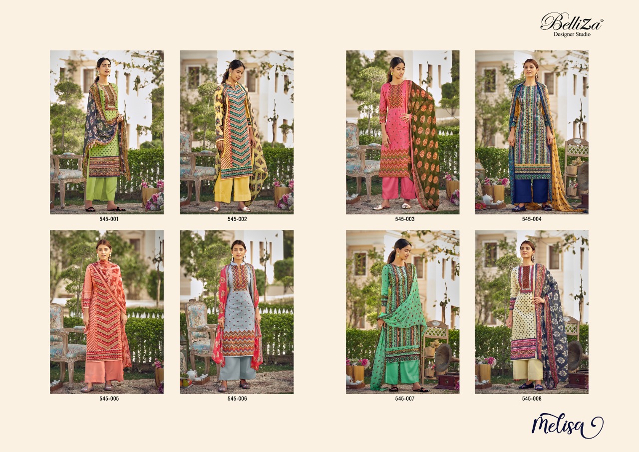 belliza designer studio melisa cotton attrective print salwar suit catalog